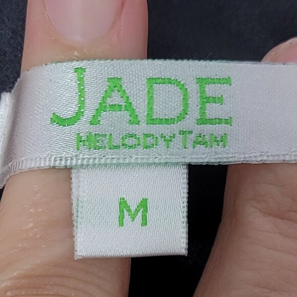 Jade Melody Tam Women's Cream & Black Zigzag Short Sleeve Mini Dress Size Medium - Picture 9 of 12